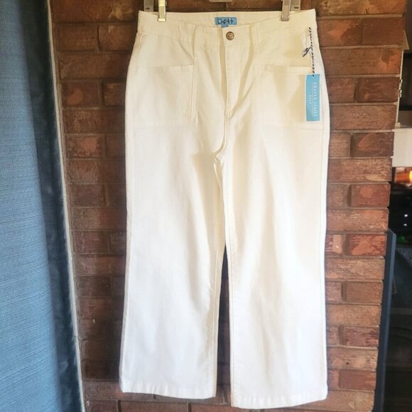 NWT!  Draper James Wide Leg Ankle Pants High-Waisted in White - Size 12 - Picture 5 of 12
